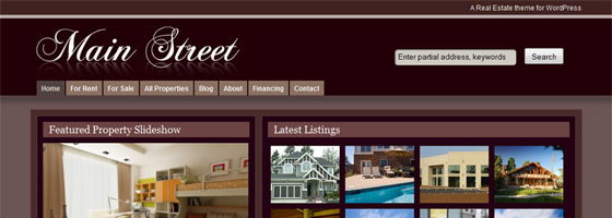 Main Street Real Estate WordPress Theme Main Street Theme